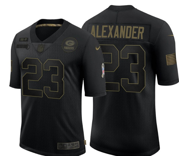 Men's Green Bay Packers #23 Jaire Alexander 2020 Black Salute To Service Limited Stitched NFL Jersey